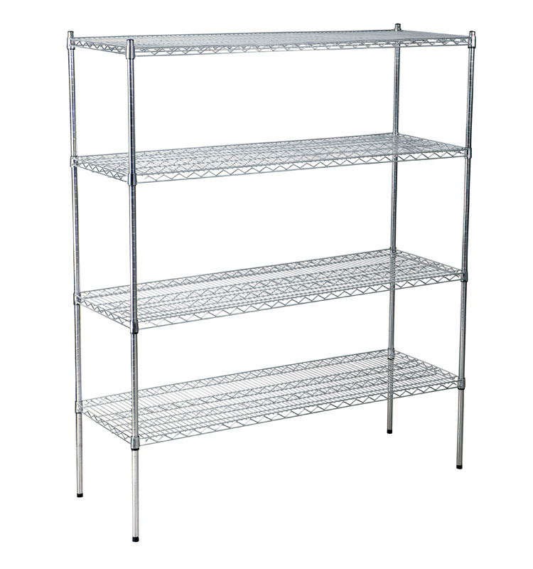 Commercial S/S 4 Tiers Stainless Steel Shelving Heavy Duty Wire Shelving Pharmacy Storage Shelving for Kichen Pharmacy