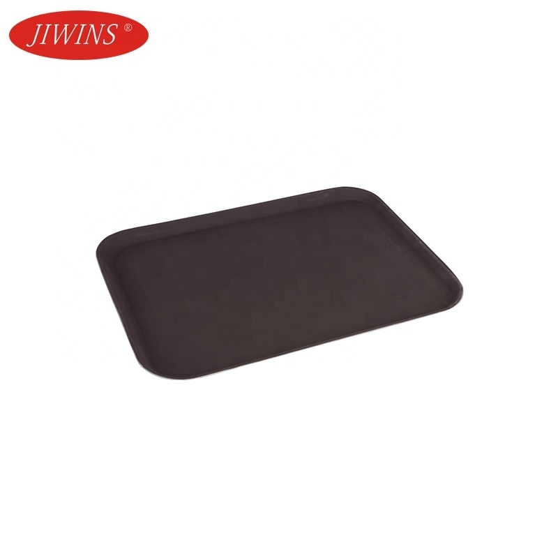 Custom Restaurant Non Slip Fast Food Tray Fiber glass Jiwins Rectangle Standard Fiber Glass Serving Tray