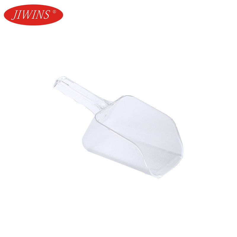 Jiwins Commercial Durable PC Plastic Dry Ice Scoop Shovel Large Round Square Clear Flour Candy Bar Ice Bucket Scoop for Hotel