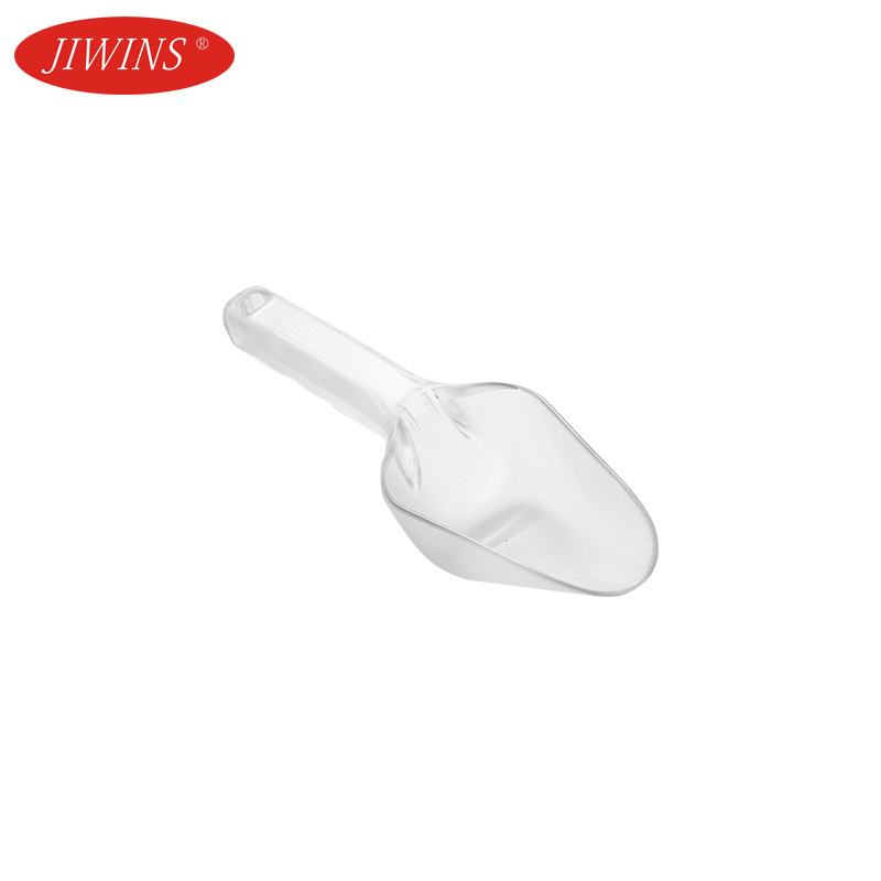 Jiwins Commercial Durable PC Plastic Dry Ice Scoop Shovel Large Round Square Clear Flour Candy Bar Ice Bucket Scoop for Hotel