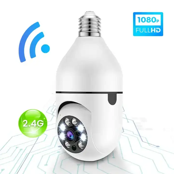 Factory hot selling 360 degree CCTV bulb camera wifi network camera bulb 480P light bulb WIFI camera  Family guardianship