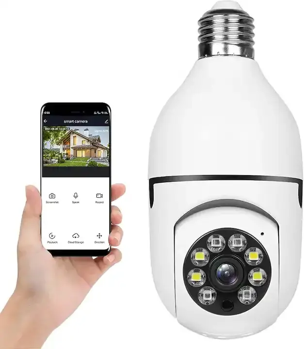 Factory hot selling 360 degree CCTV bulb camera wifi network camera bulb 480P light bulb WIFI camera  Family guardianship