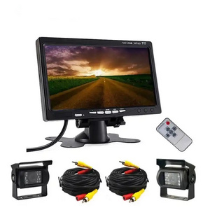 7 "LCD display night vision waterproof camera driving recorder, large truck bus infrared LED rear view recorder monitor kit