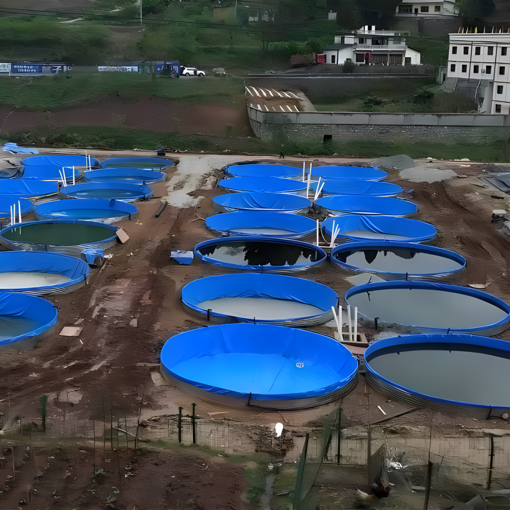 Customized galvanized plate round high-density fish farm fish pond thickened canvas pool transport fish pond