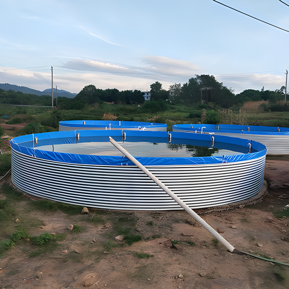 Wholesale Custom Economic Agricultural aquaculture RAS equipment fish pond Pvc canvas round fish pond shrimp pond