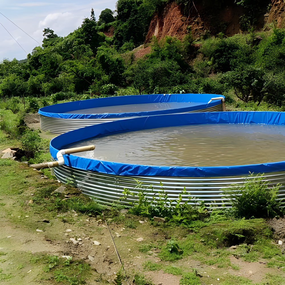 Wholesale Custom Economic Agricultural aquaculture RAS equipment fish pond Pvc canvas round fish pond shrimp pond