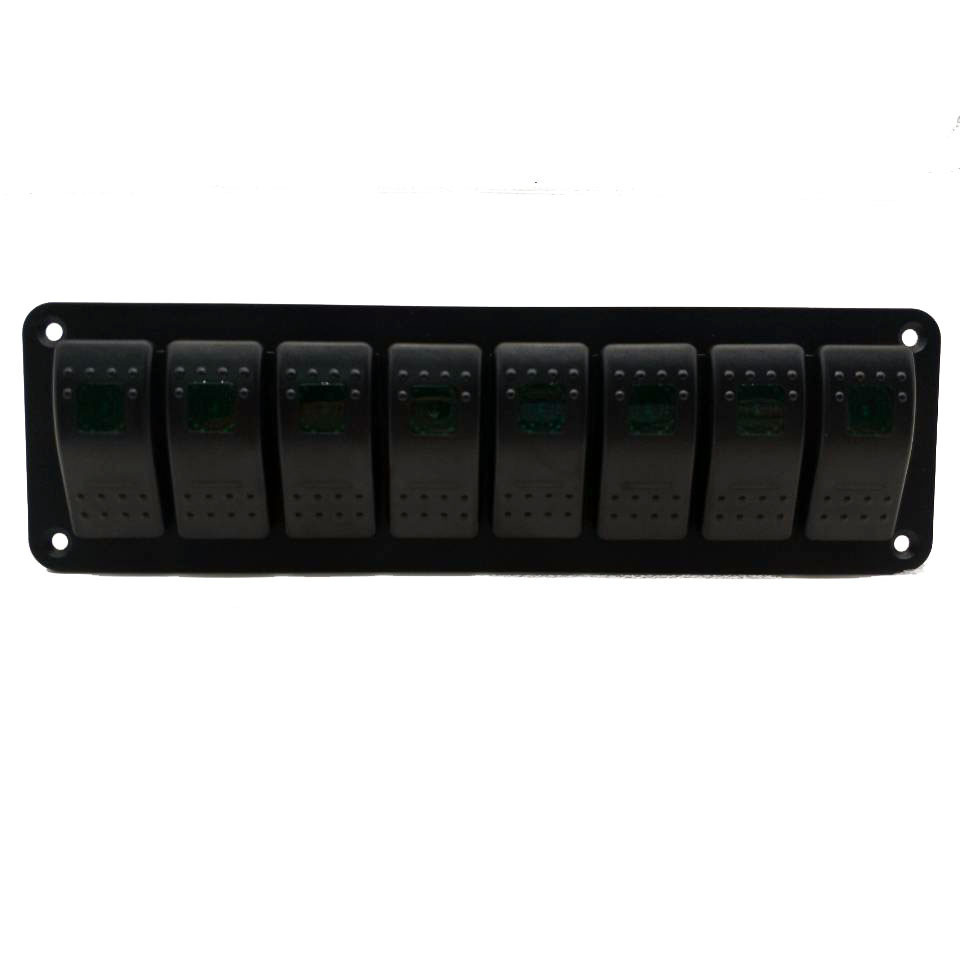 8 gang switch panel  12V DC Blue LED Light Waterproof Marine car boat Switches