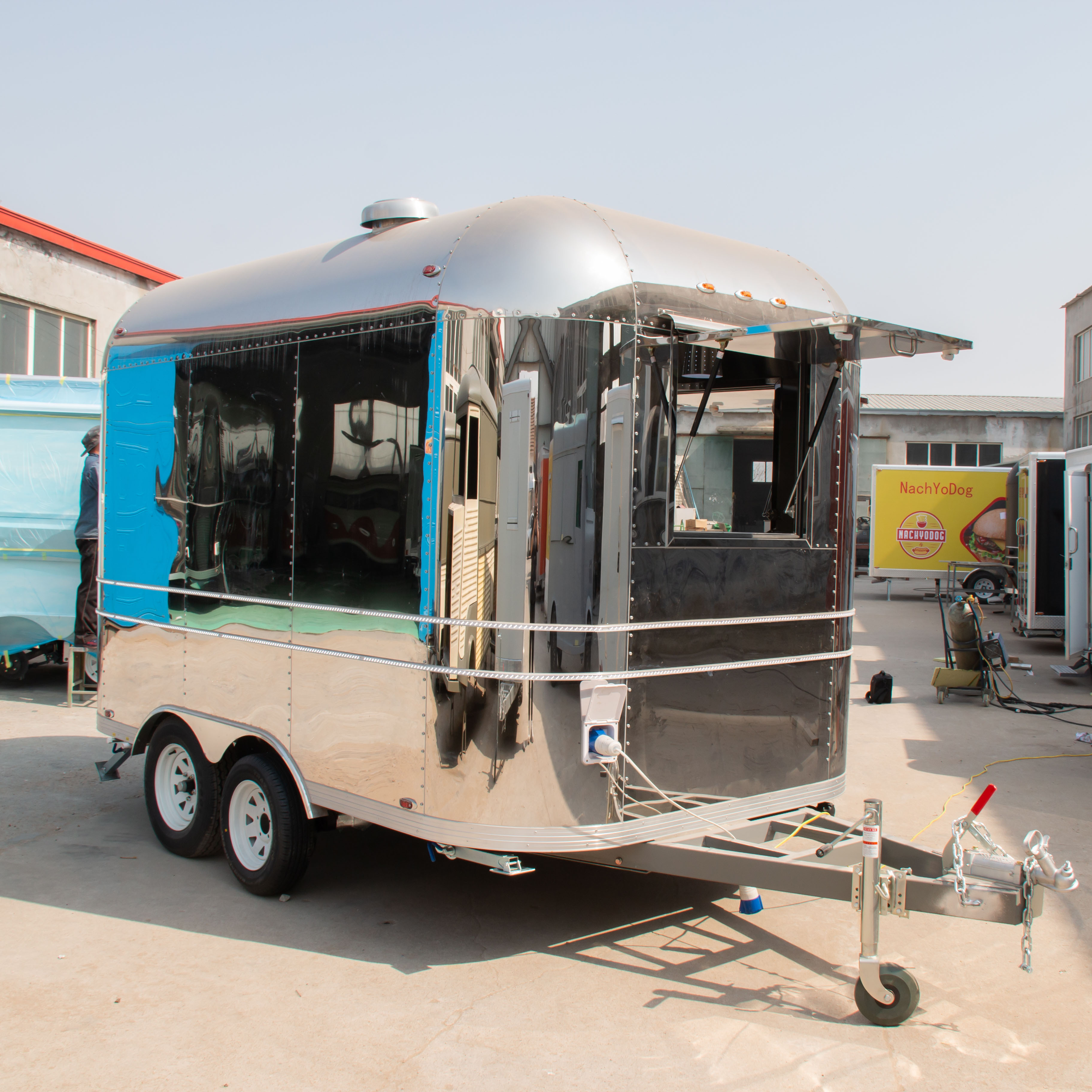 Mobile Airstream Coffee Burger Ice Cream fully equipmend fryer Trailer food truck manufacture