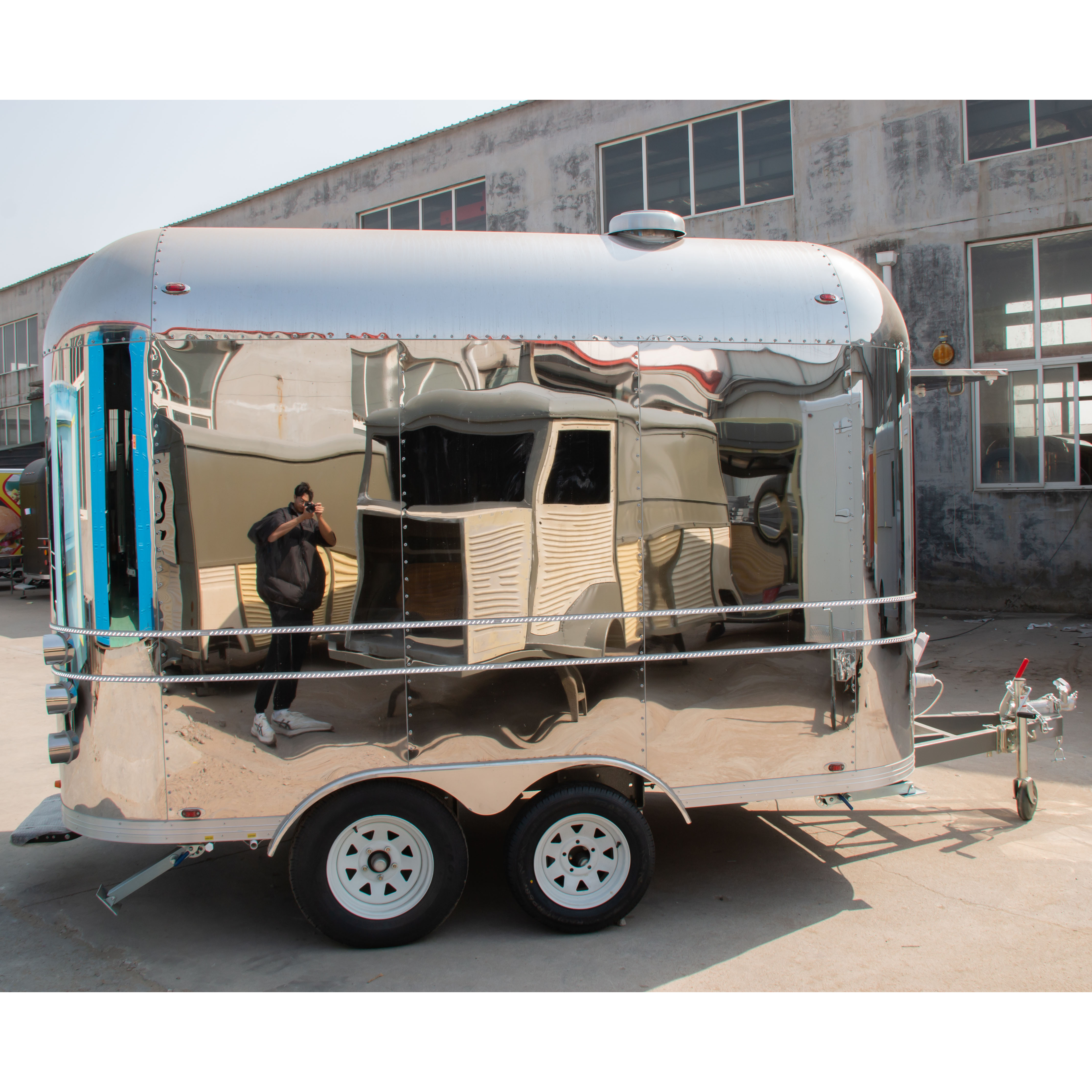 Mobile Airstream Coffee Burger Ice Cream fully equipmend fryer Trailer food truck manufacture