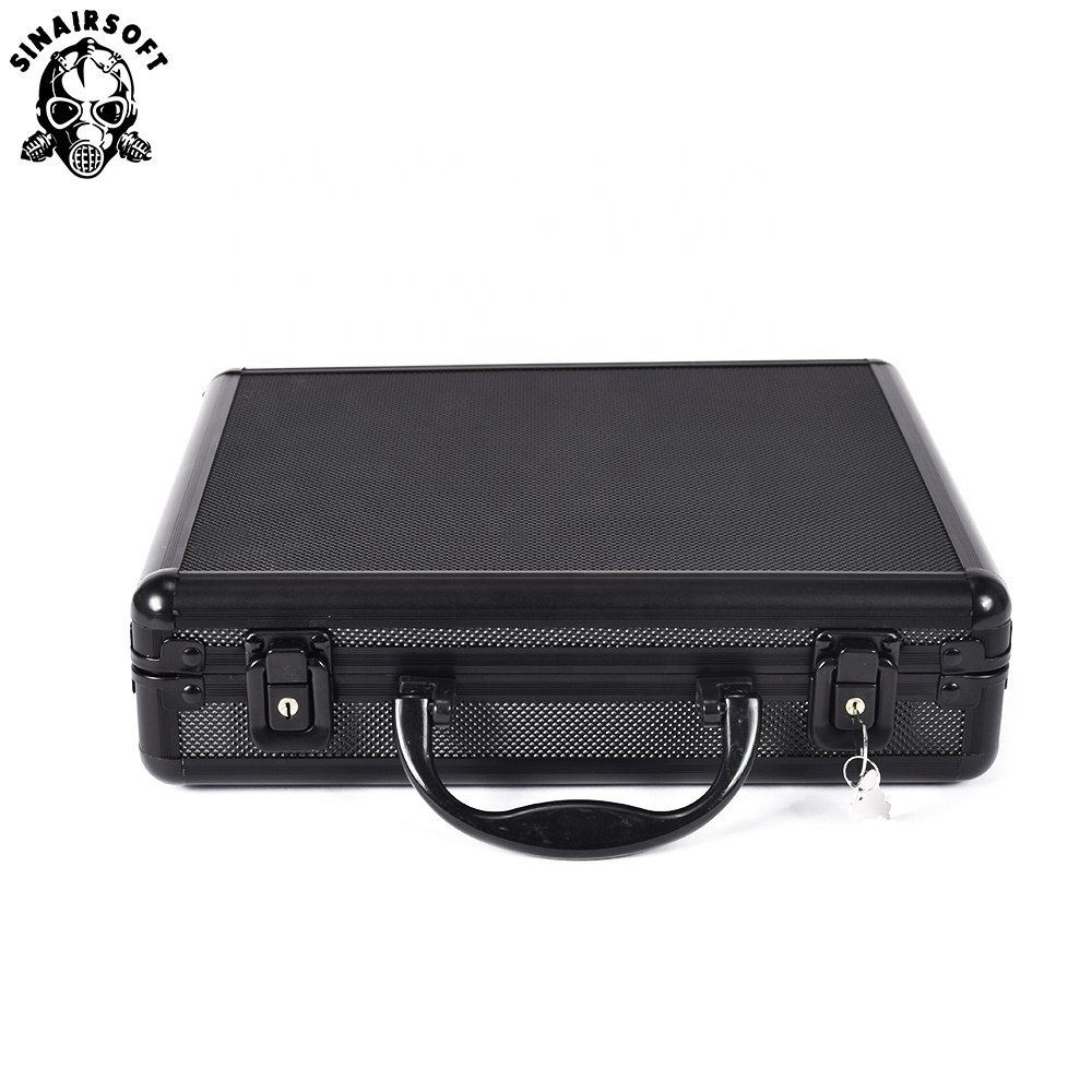 Tactical Aluminum Hard Gun Bag Case Padded Foam Lining for Hunting Tool Toolbox Suitcase Black