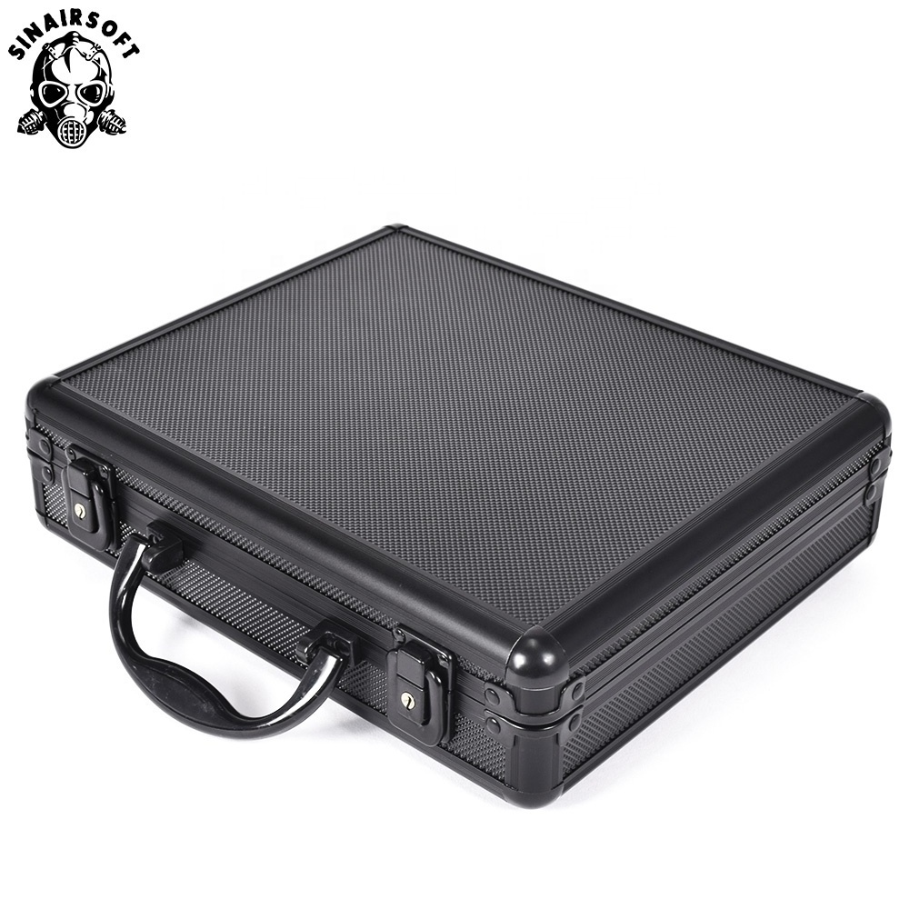 Tactical Aluminum Hard Gun Bag Case Padded Foam Lining for Hunting Tool Toolbox Suitcase Black