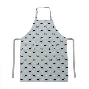 Wholesale Custom Cute Anime Cartoon Canvas Apron With Pockets Cat Work Apron