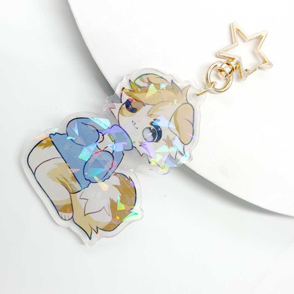 epoxy star hologram holographic print anime acrylic shaker acrylic epoxy bag keychain charm