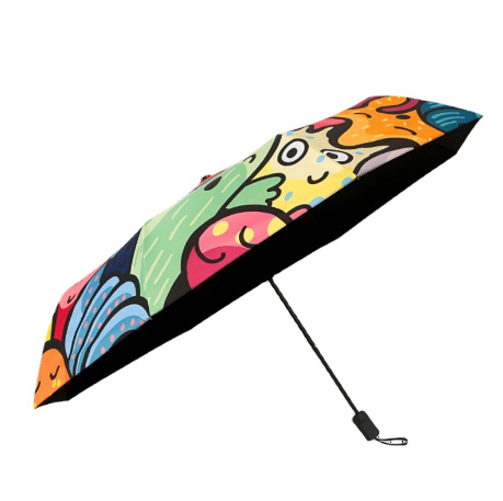 Vigreat Cute Anime Printed Outdoor Umbrella Custom 3 Folding Waterproof Umbrellas