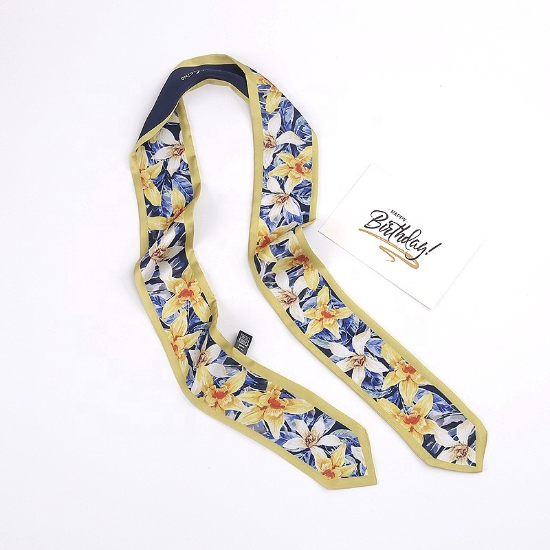 China manufacturer air hostess neck scarf custom hair printing bitak odm square flowered big ladies hijab silk scarves bondage