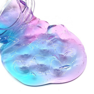 2024 Slime Suppliers Hot Selling Playdough Crystal Clear Slime Gradient Transparent Crystal Mud Non-Stick Fluffy Slime