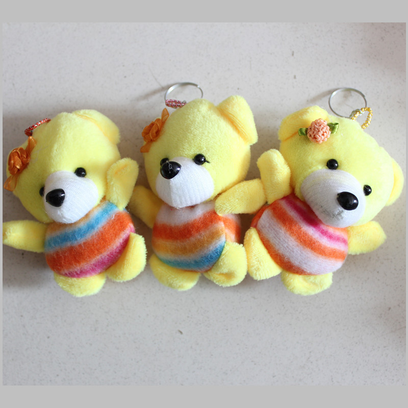 Newest smaller wedding cheaper toys mini teddy bear plush toy keychain