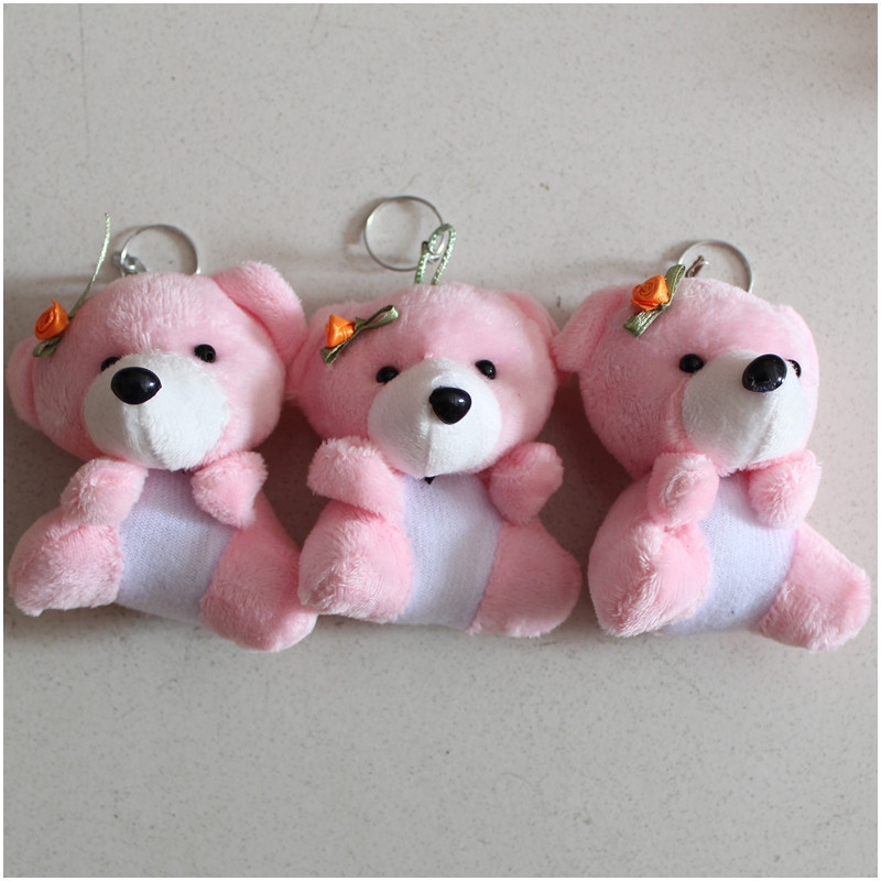 Newest smaller wedding cheaper toys mini teddy bear plush toy keychain