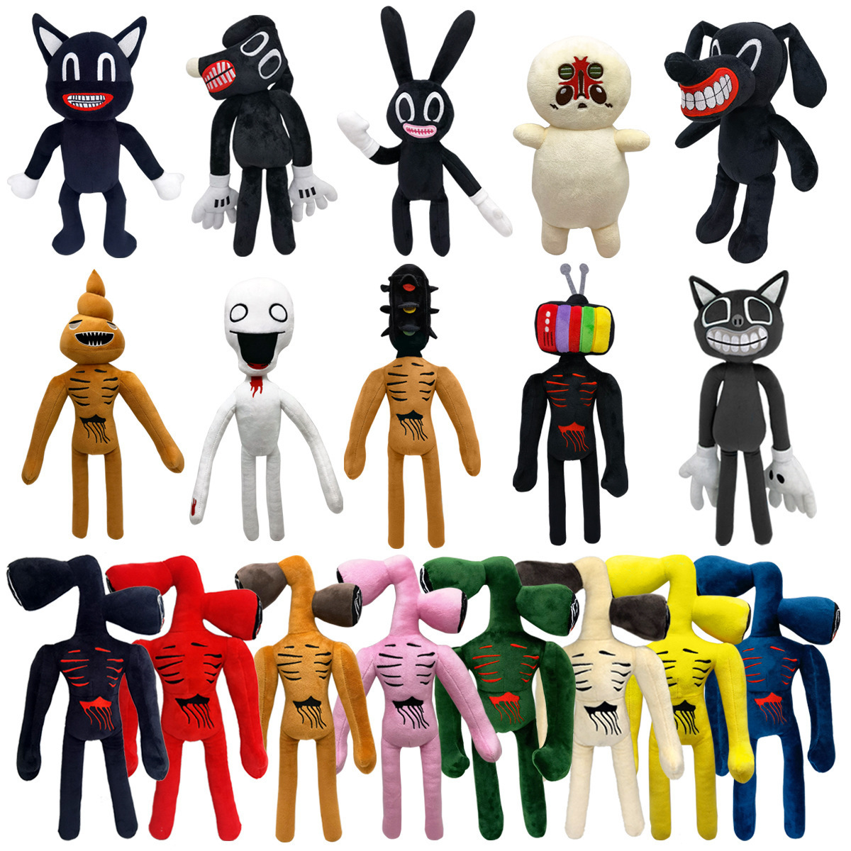 Wholesale Anime Siren Head Plush Toy Cartoon Sirenhead Stuffed  Doll Horror Black Cat Peluches Toys