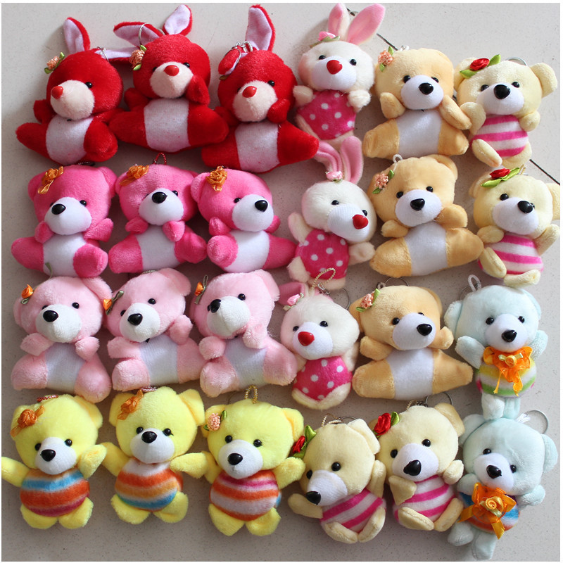 Newest smaller wedding cheaper toys mini teddy bear plush toy keychain