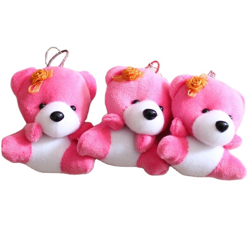 Newest smaller wedding cheaper toys mini teddy bear plush toy keychain