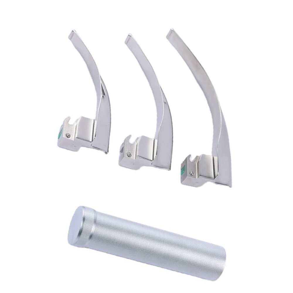 Top Of Our Products New Orignal Fiber Optic Laryngoscope Mac Set Of 5 Blade & Handles Emt Anesthesia