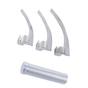 Top Of Our Products New Orignal Fiber Optic Laryngoscope Mac Set Of 5 Blade & Handles Emt Anesthesia