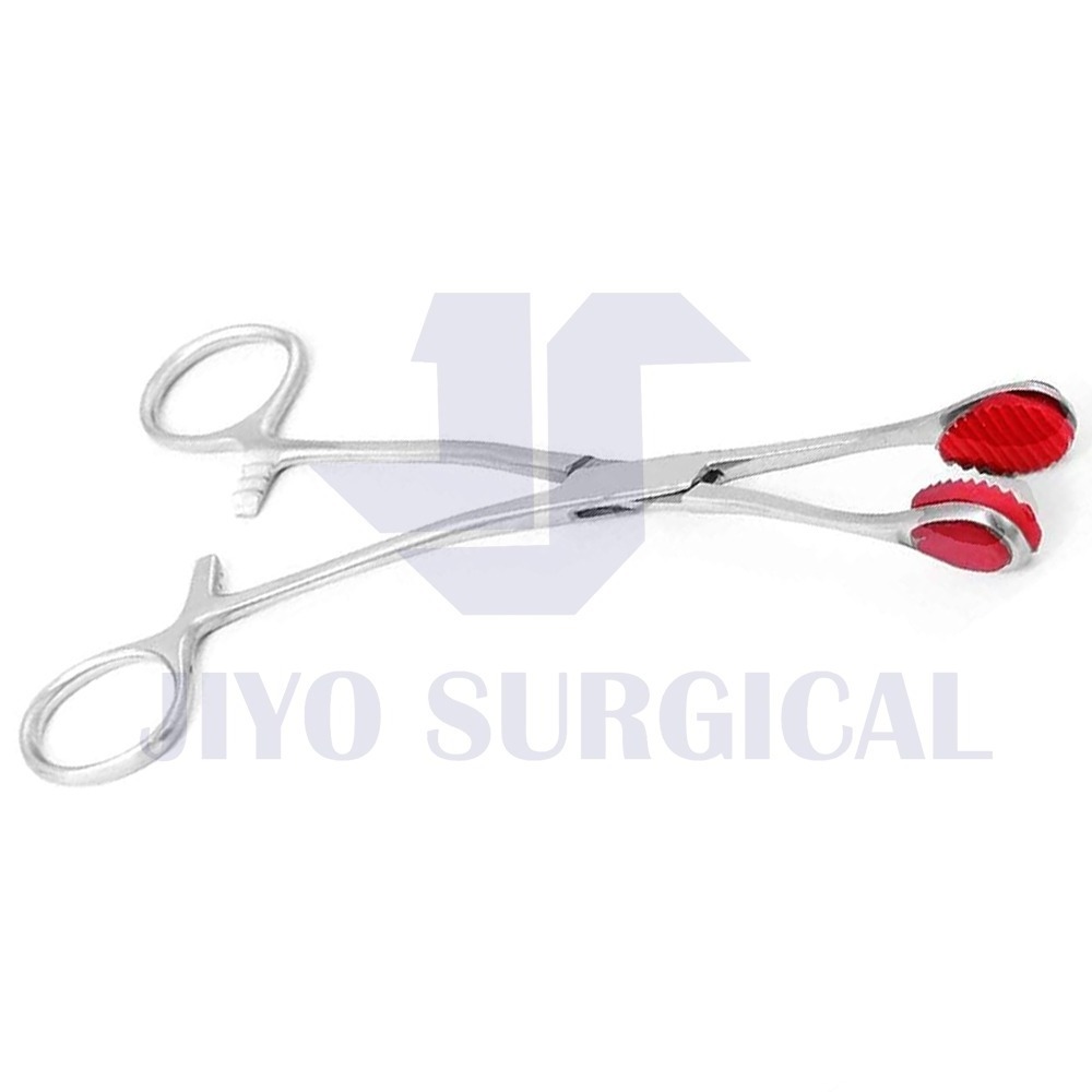 Fine-tip Sponge Hemostat Forceps Clamps Rubber Holder Young Tongue Forceps  CE Approved Operating room tools Surgical supplies