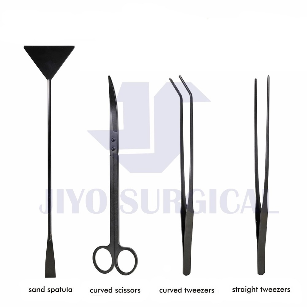 High Demand Hot Sales CE Approved  Stainless Steel Premium Black Aquarium scaping Tools Planted shrimp Fish set