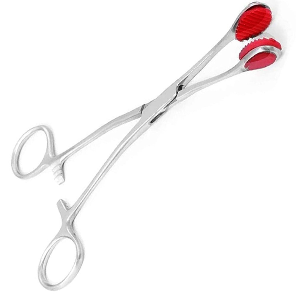 Fine-tip Sponge Hemostat Forceps Clamps Rubber Holder Young Tongue Forceps  CE Approved Operating room tools Surgical supplies