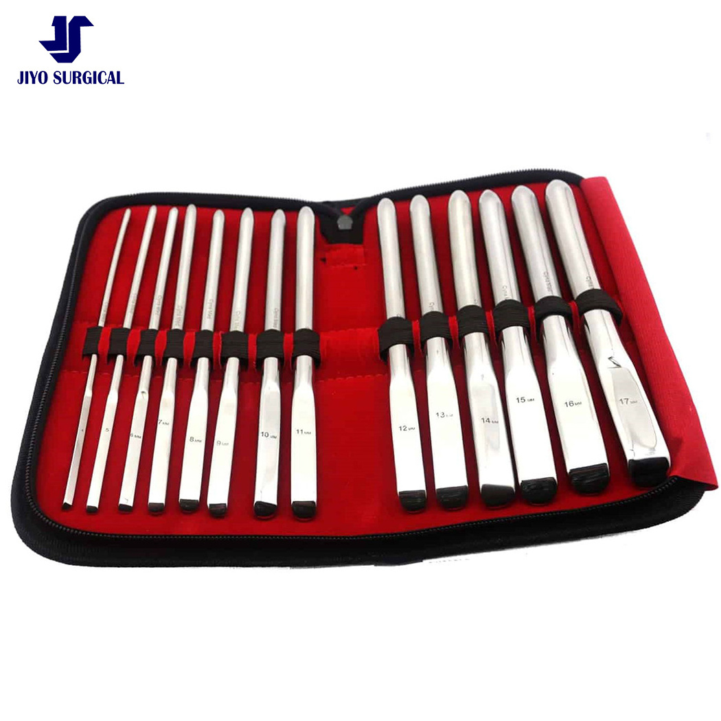 Top Of Our Production Hot Selling Hegar Dilator Set Uterine Urethral Diagnostic Surgical Sounds 8Pcs, with case