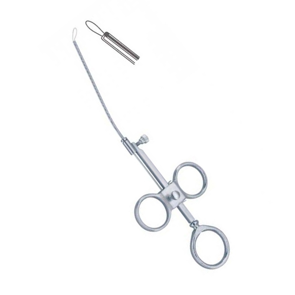 Stainless Steel  KRAUSE-VOSSPolypus Snares Ear Forceps, close tip, Length 18.5 cm/  Instruments/ Stainless Steel