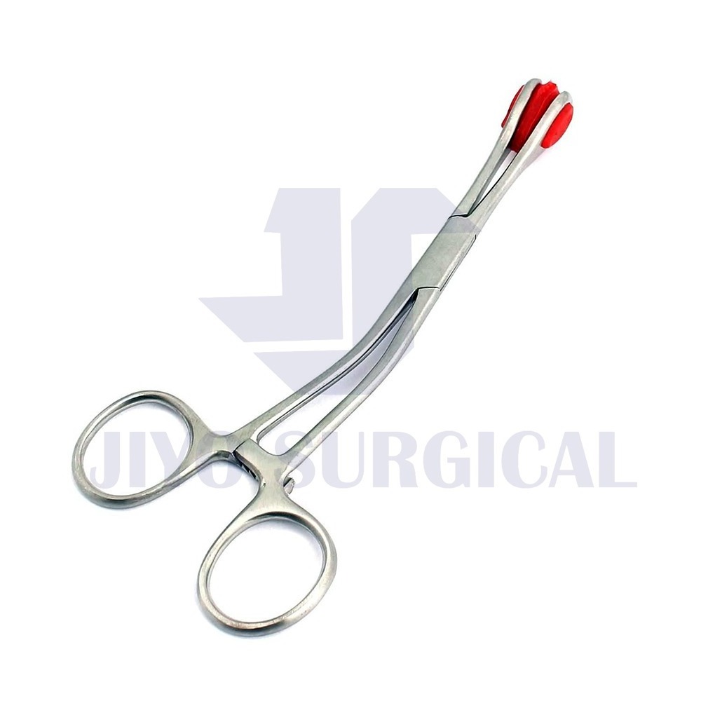 Fine-tip Sponge Hemostat Forceps Clamps Rubber Holder Young Tongue Forceps  CE Approved Operating room tools Surgical supplies