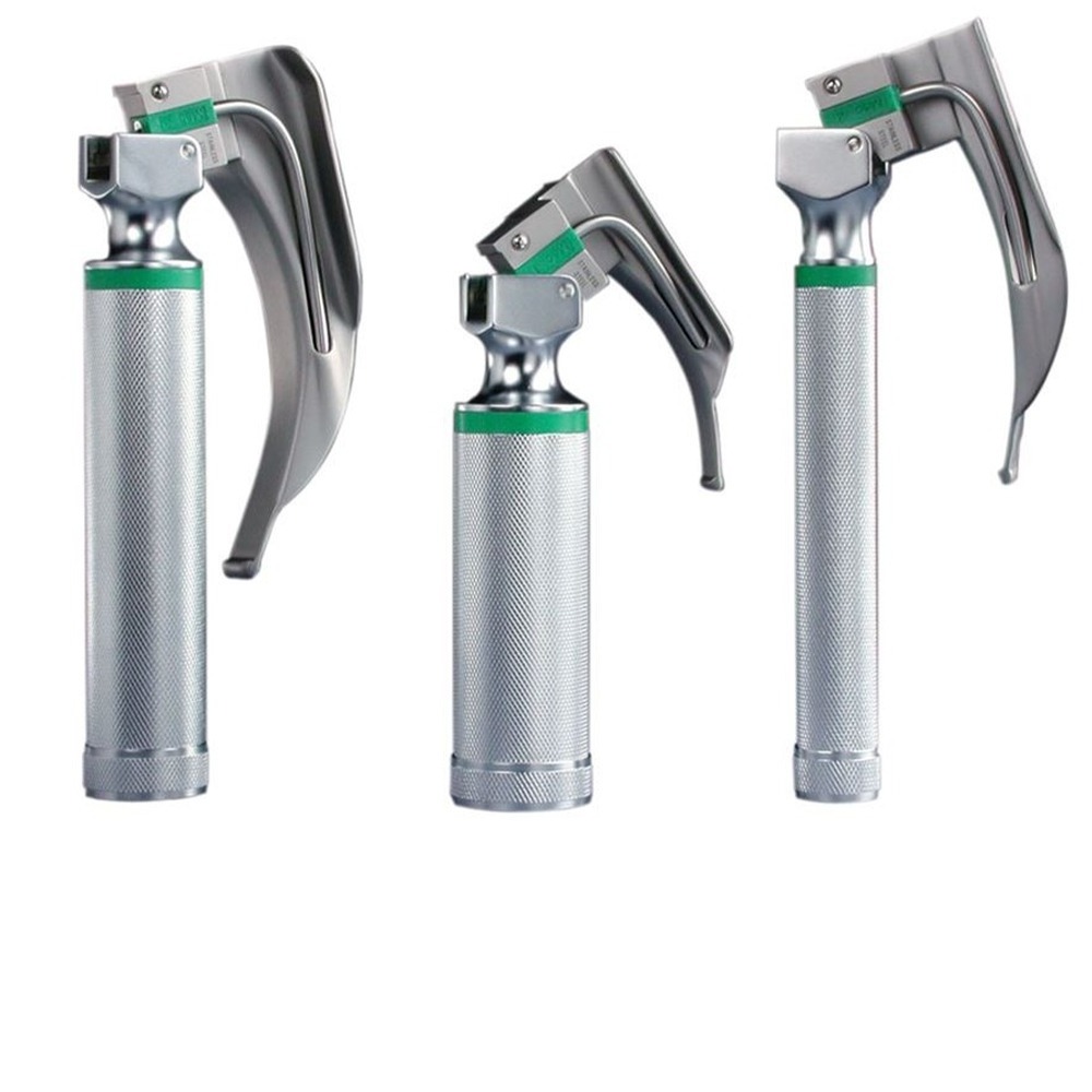 Top Of Our Products New Orignal Fiber Optic Laryngoscope Mac Set Of 5 Blade & Handles Emt Anesthesia