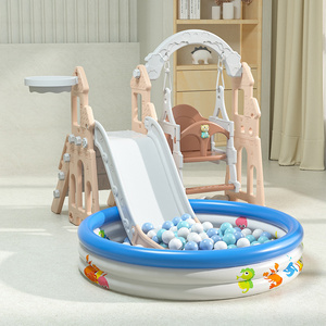 Children New Style Indoor Playground Kid 3 In 1 Slide Toys Multifunctional Indoor Slide Swing Plastic Baby Slide With Ball Pool