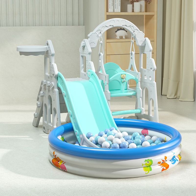 Children New Style Indoor Playground Kid 3 In 1 Slide Toys Multifunctional Indoor Slide Swing Plastic Baby Slide With Ball Pool