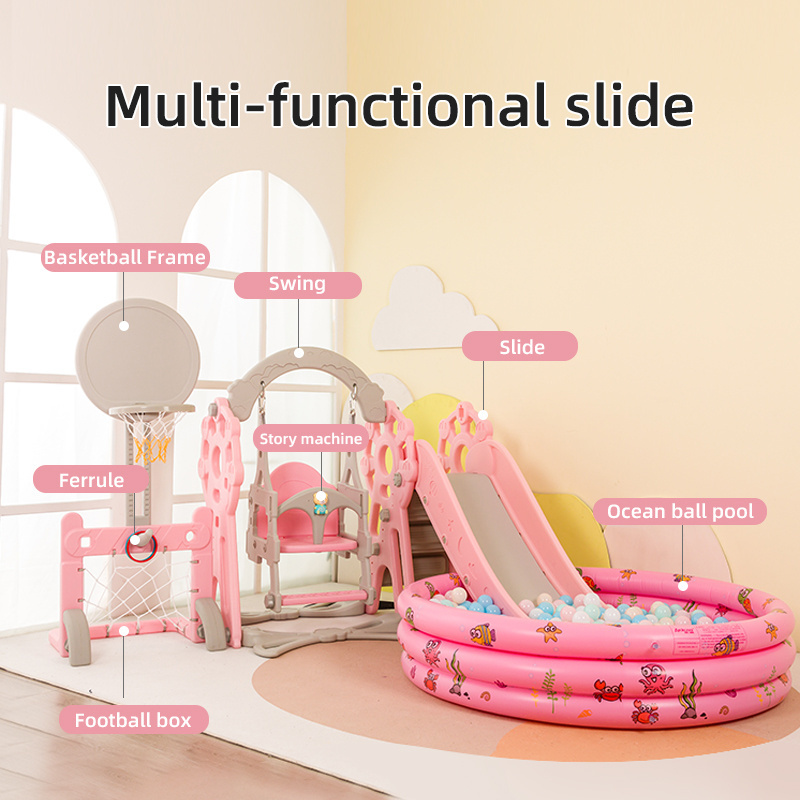 Ferris Wheel Children Amusement Park Kindergarten Kids Indoor Playground Equipment Plastic Baby Slide With Swing