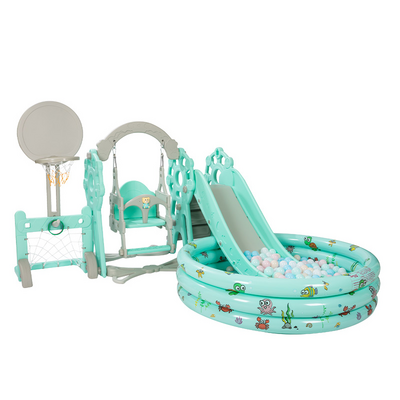 Ferris Wheel Children Amusement Park Kindergarten Kids Indoor Playground Equipment Plastic Baby Slide With Swing