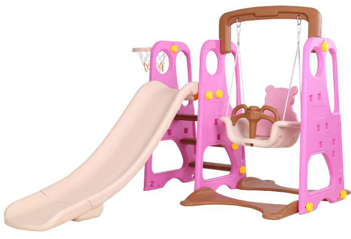 Children Indoor Playground Equipment Plastic Slide And Swing Play Set Toys For Kids