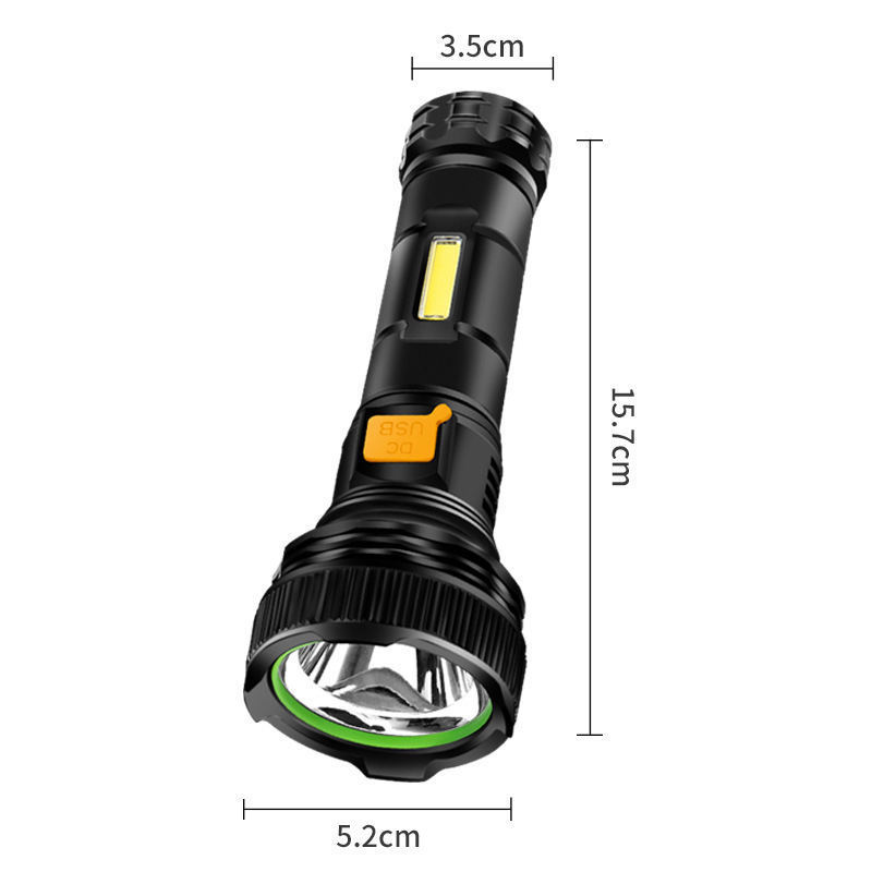 Safety Solar Rechargeable Flashlight USB Strong Light Highlight Tactical Flashlights Torch Outdoor solar flashlights