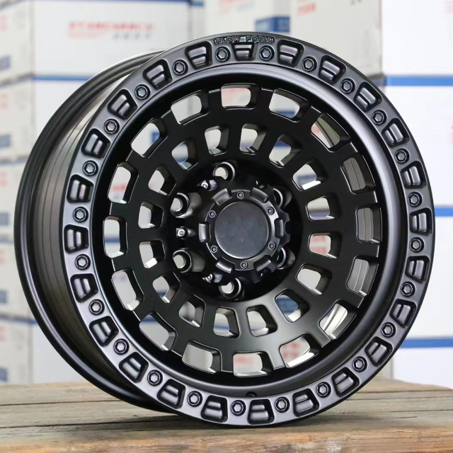 Jy Ready to ship black and red rims 20 inch 6 holes and 5 holes wheel Off-road wheels for SUVs and pickup trucks