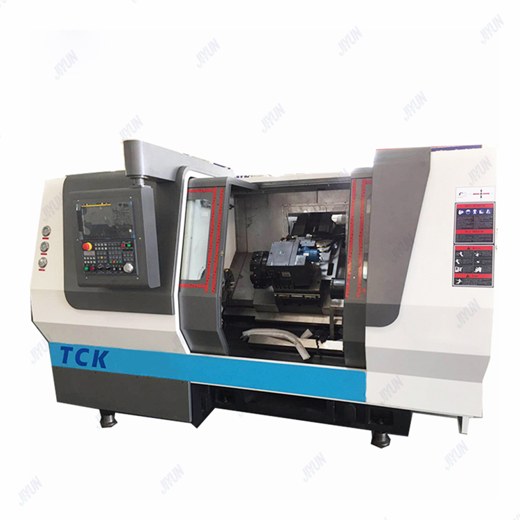 High Rigidity Linear Rail Cnc Turning Lathe Center , Tck46/50/56/66 Slant Bed Cnc Lathe