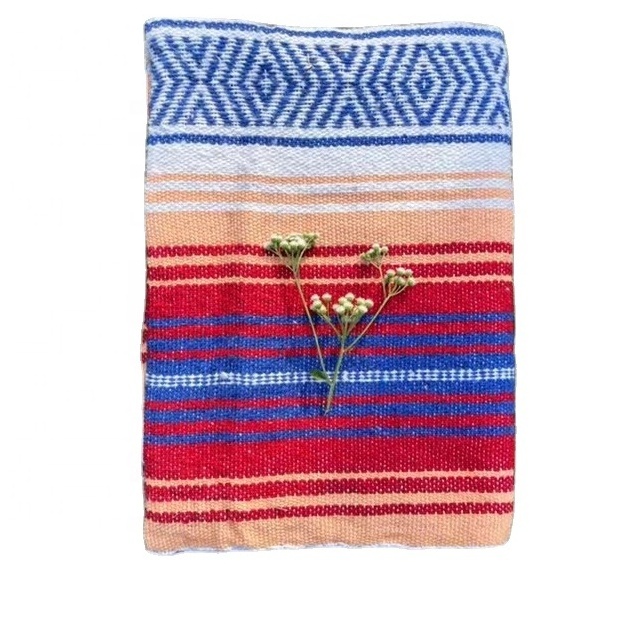 Jize Super Soft Sherpa Mexican Boho Serape Polyester Knit Jacquard Mohair Velvet Wool Throw Flannel Throw Blanket For Winter