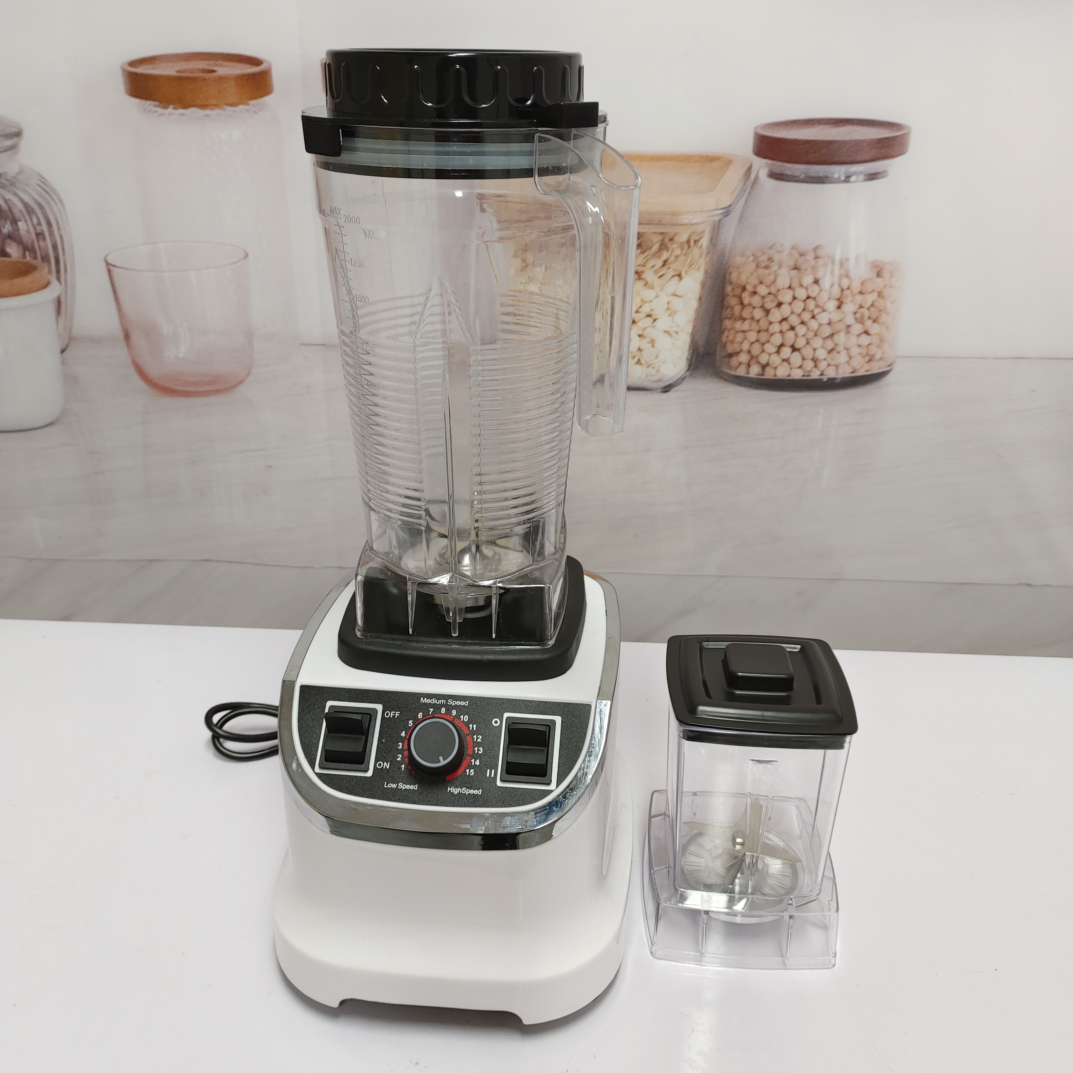 High power multifunction food blender processor and dry food grind vegetable and fruit mixer  dry grind cup