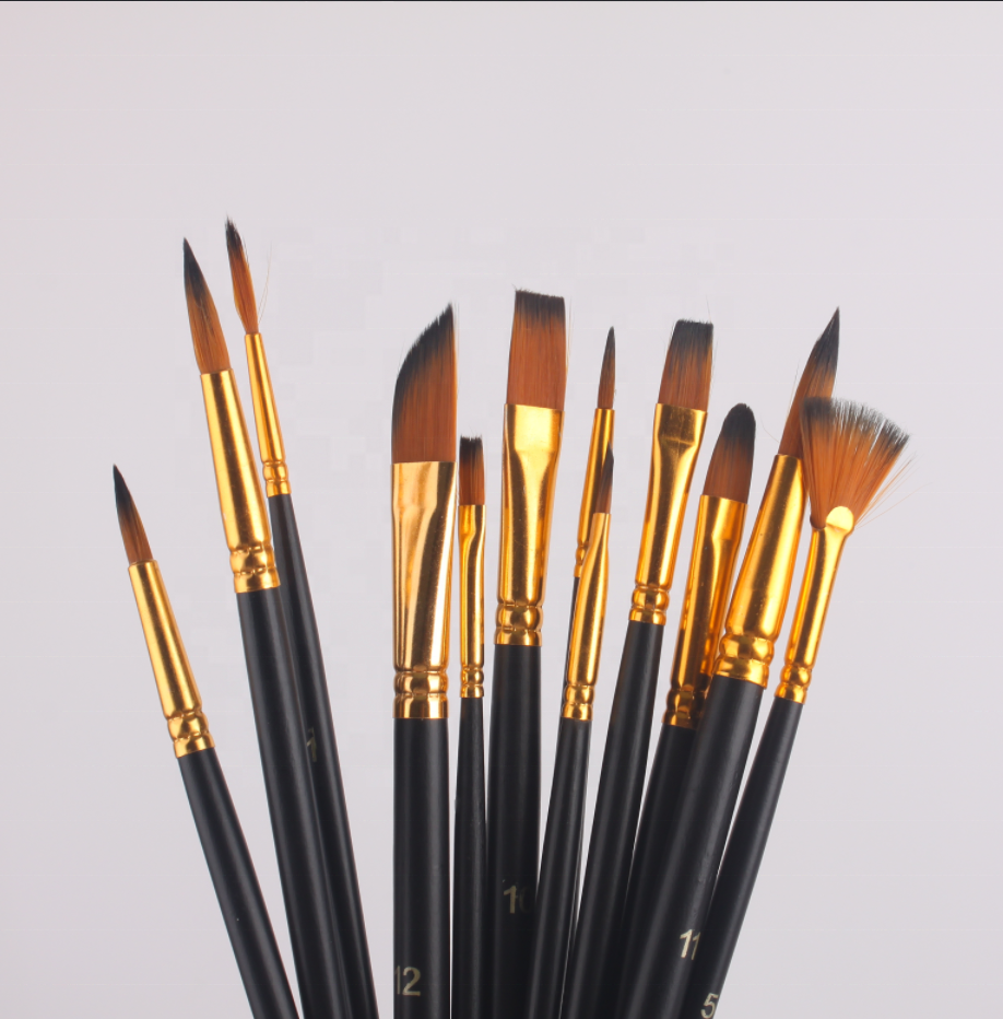 New Arrival Professional Art Paint Brush Set With PVC Box  Wooden Handle Oil Painting Brushes Best Wholesale Price Paint Brush