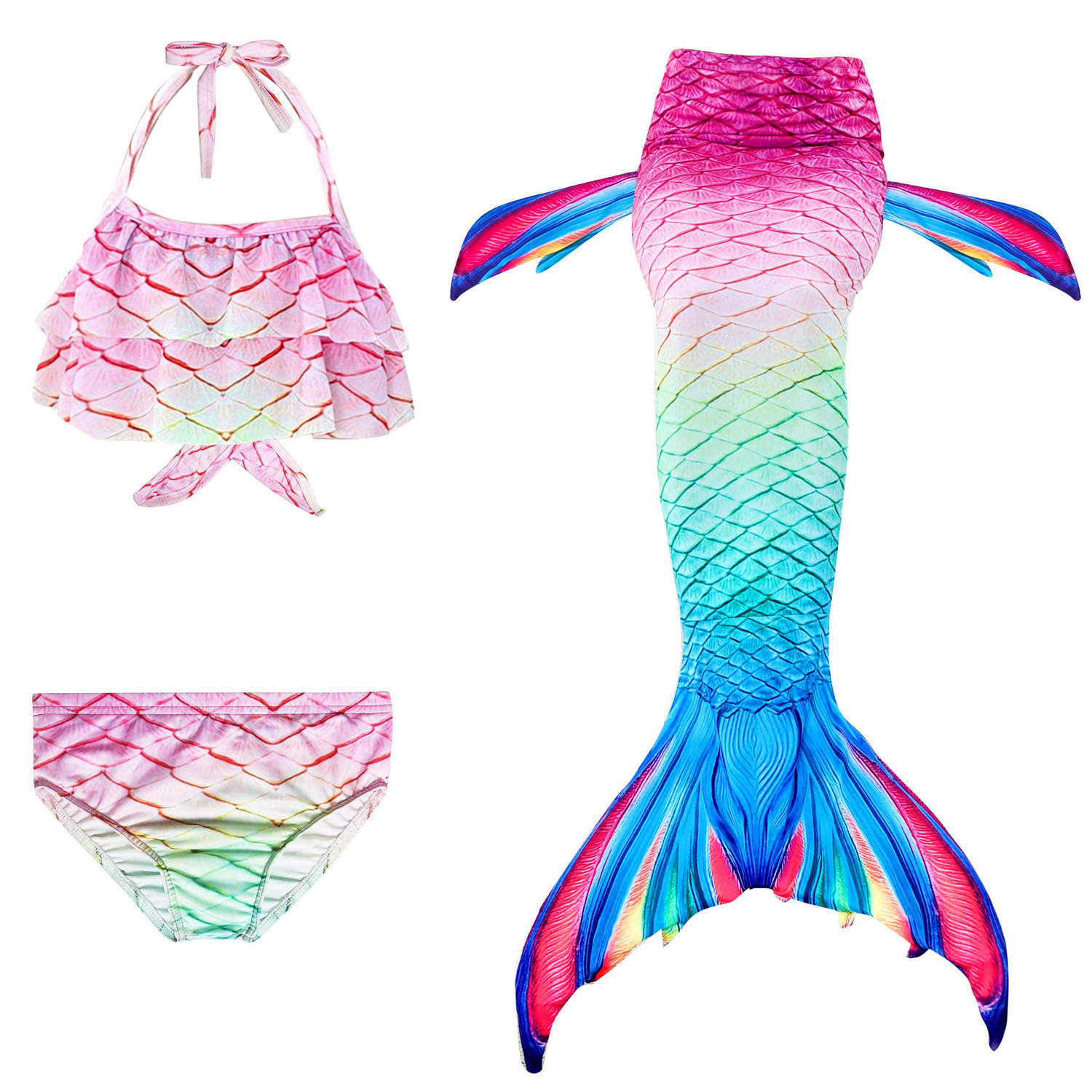 Girls Swimsuit Ruffle Monokini Beachwear Bathing Suit 12 year old girl bikini  UPF50Long Sleeve Sunscreen One Piece Kid Swimwear