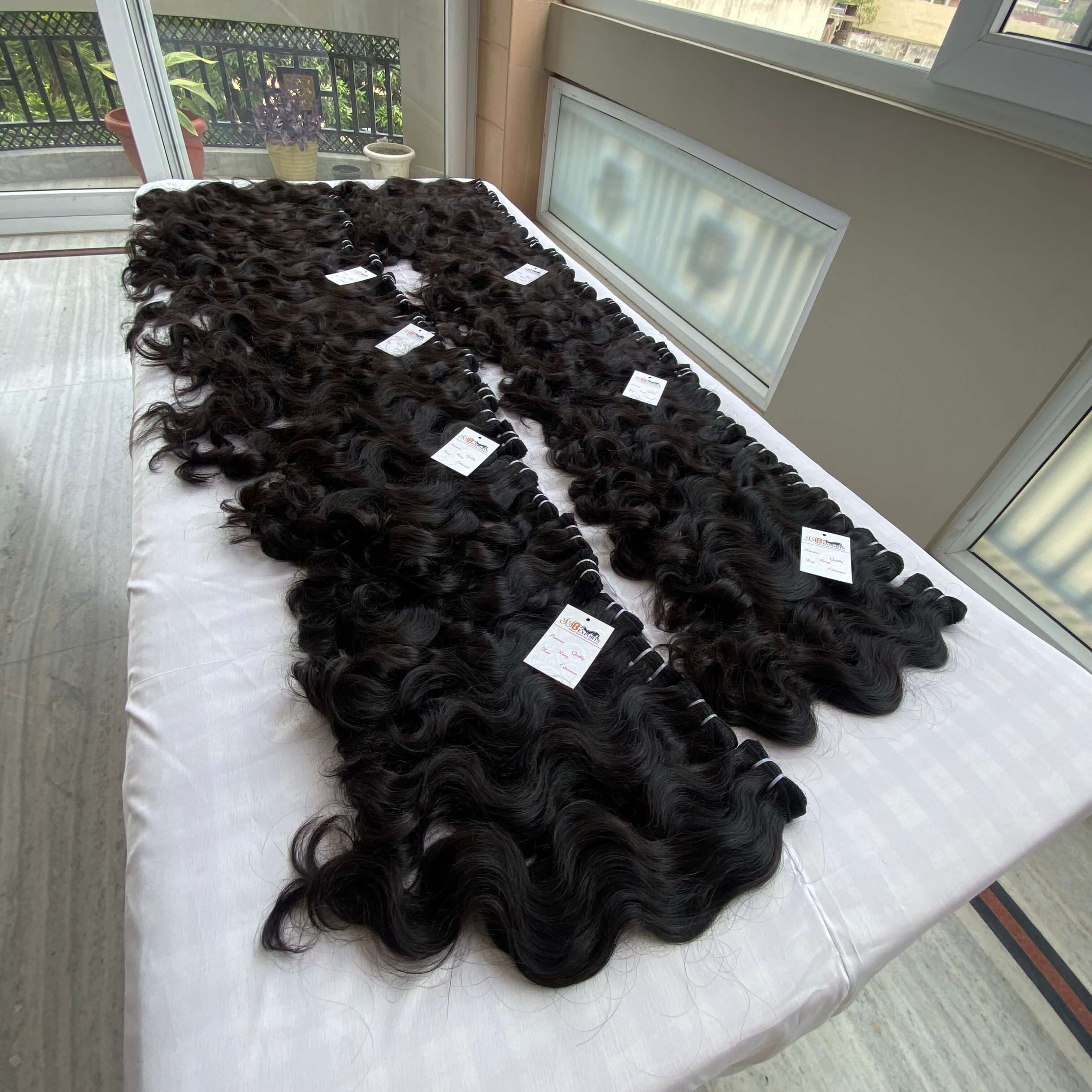 Raw Virgin Cambodian Premium Wavy Human Hair Bundles,Temple Raw Virgin Machine weft Bulk Hair Bundles, Raw Indian Virgin Hair