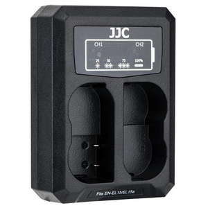 JJC USB Dual Battery Charger for Nikon EN-EL15 EN-EL15a EN-EL15b Battery on Camera Z7 Z6 D850 D810A D810 D800 Replaces MH-25A