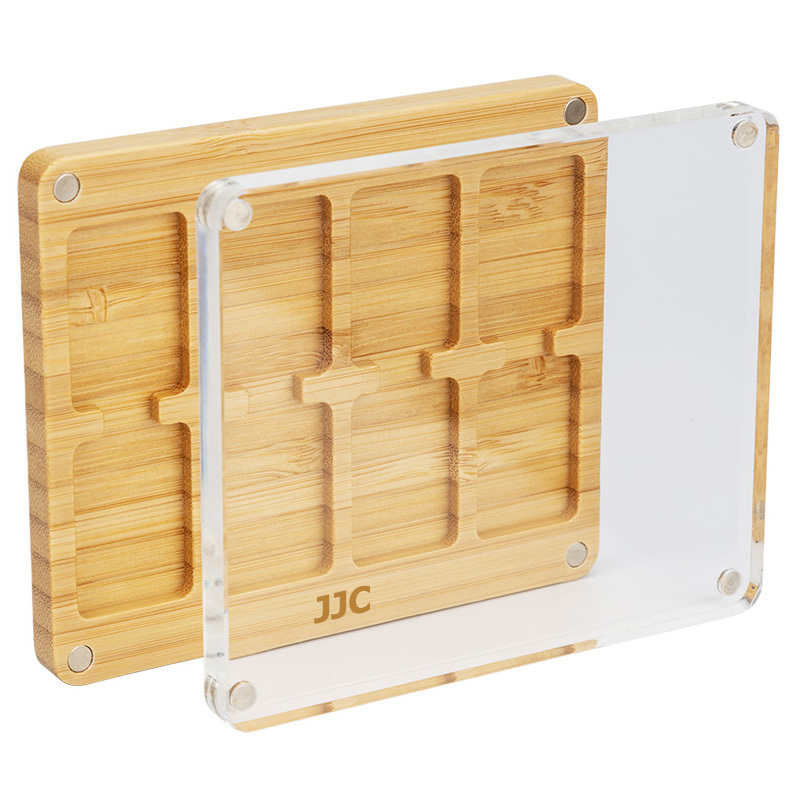 JJC Bamboo Wood+Acrylic Game Card Case For Nintendo Switch game cards*8pcs