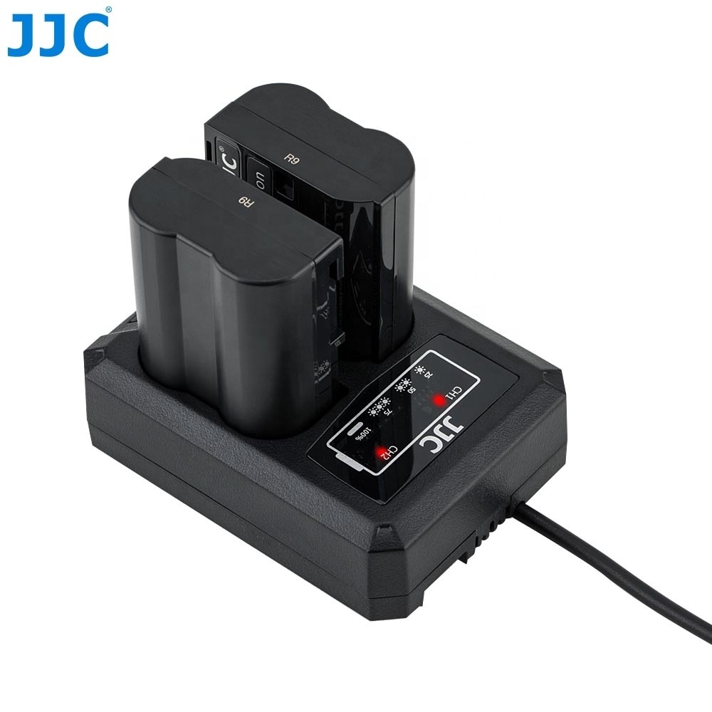 JJC USB Dual Battery Charger for Nikon EN-EL15 EN-EL15a EN-EL15b Battery on Camera Z7 Z6 D850 D810A D810 D800 Replaces MH-25A